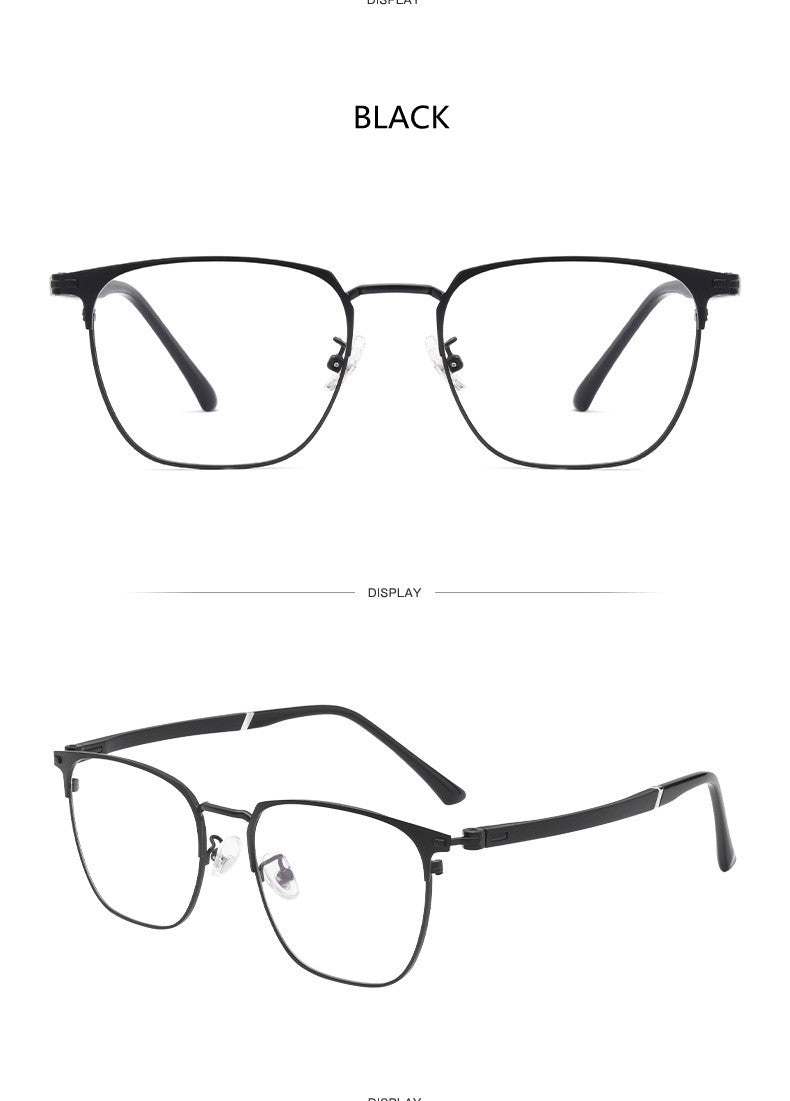 Kocolior Unisex Full Rim Square Titanium Alloy Hyperopic Reading Glasses 6120.