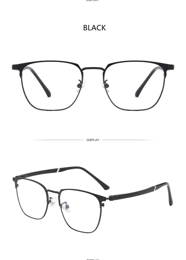 Kocolior Unisex Full Rim Square Titanium Alloy Hyperopic Reading Glasses 6120.