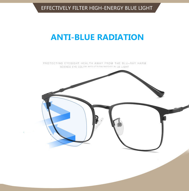 Kocolior Unisex Full Rim Square Alloy Hyperopic Reading Glasses 101902.
