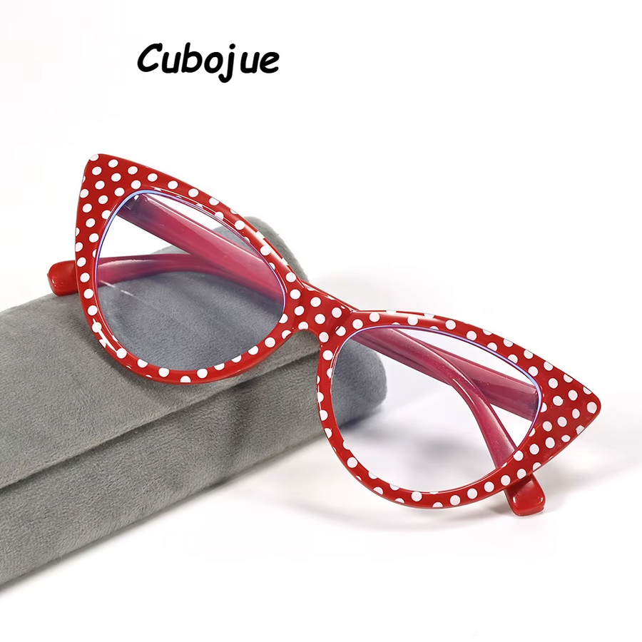 Cubojue Women's Full Rim Oval Cat Eye Acetate Reading Glasses 71302 Reading Glasses Cubojue