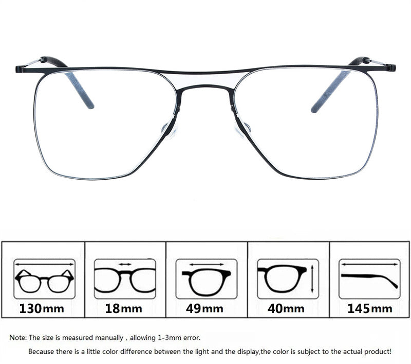 Aimee Womens Full RIm Square Double Bridge Titanium Eyeglasses 55802 — view 2 | Aimee at FuzWeb