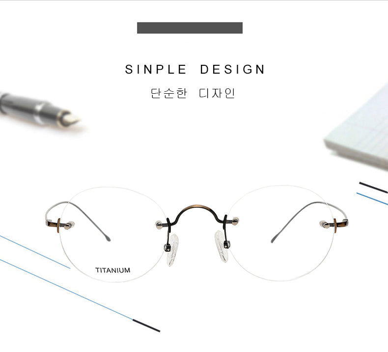 Krasivyy Womens Rimless Round Titanium Eyeglasses Kr8635 — view 1 | Krasivyy at FuzWeb