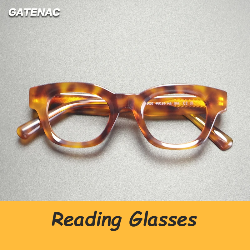 Gatenac Women's Full Rim Square Thick Acetate Reading Glasses G2400