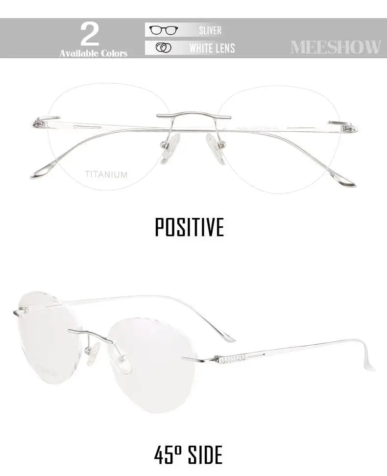 Meeshow Womens Eyeglasses Titanium Round 8513 — view 9 | Meeshow at FuzWeb