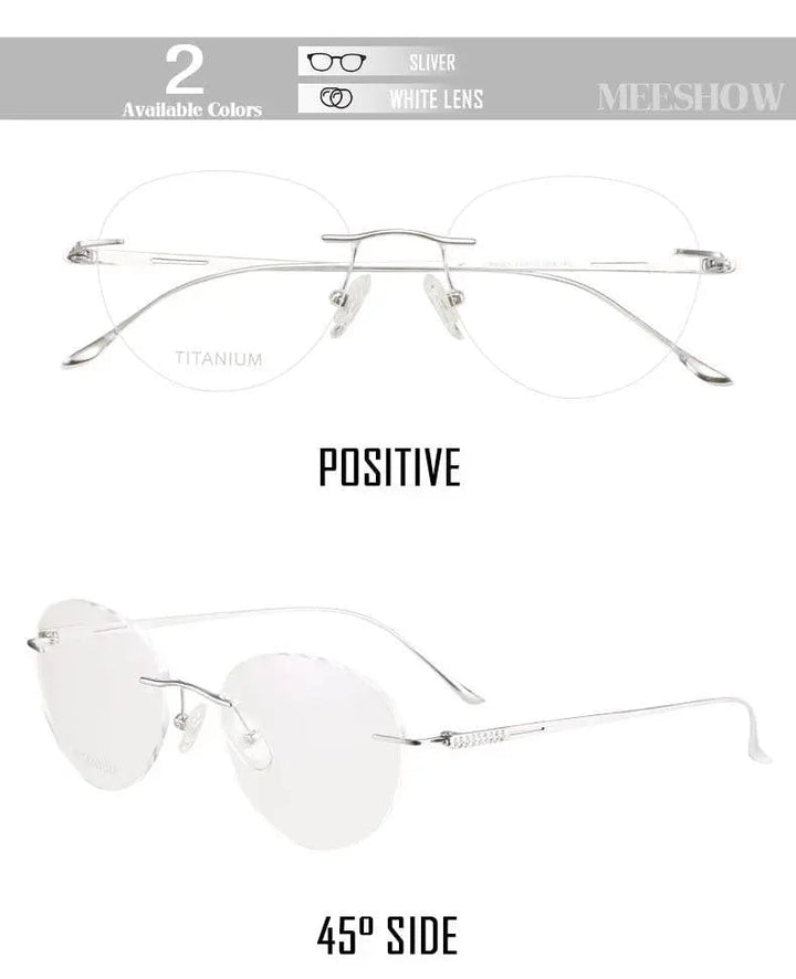 Meeshow Womens Eyeglasses Titanium Round 8513 — view 9 | Meeshow at FuzWeb