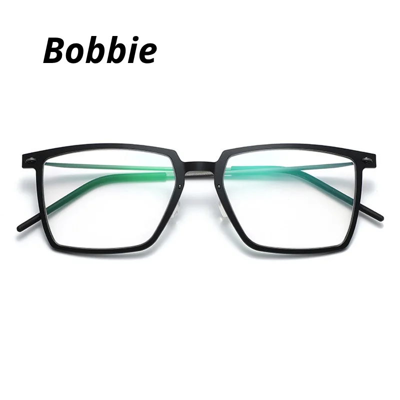Bobbie Men's Full Rim Square Titanium Acetate Eyeglasses 616577