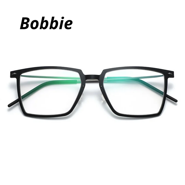Bobbie Men's Full Rim Square Titanium Acetate Eyeglasses 616577