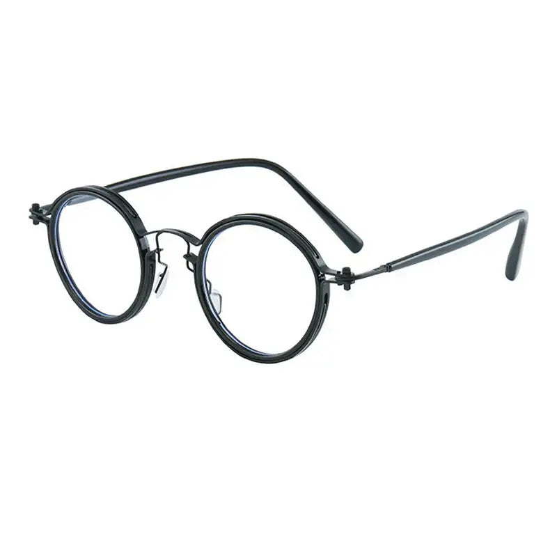 Kocolior Unisex Full Rim Round Alloy Acetate Hyperopic Reading Glasses 2203.
