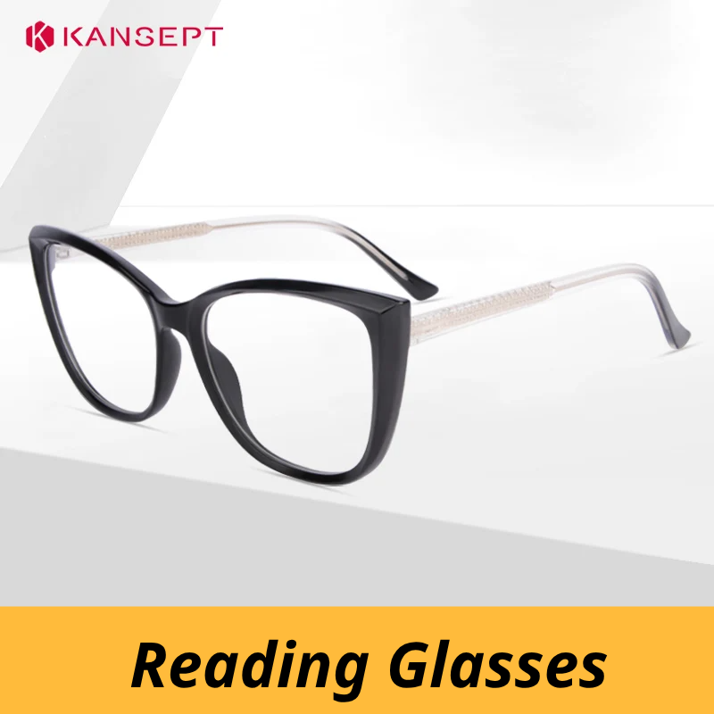 Kansept Women's Full Rim Cat Eye Tr 90 Alloy Reading Glasses 712137