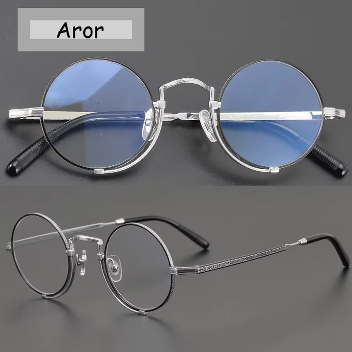 Aror Unisex Full Rim Round Titanium Eyeglasses 45919