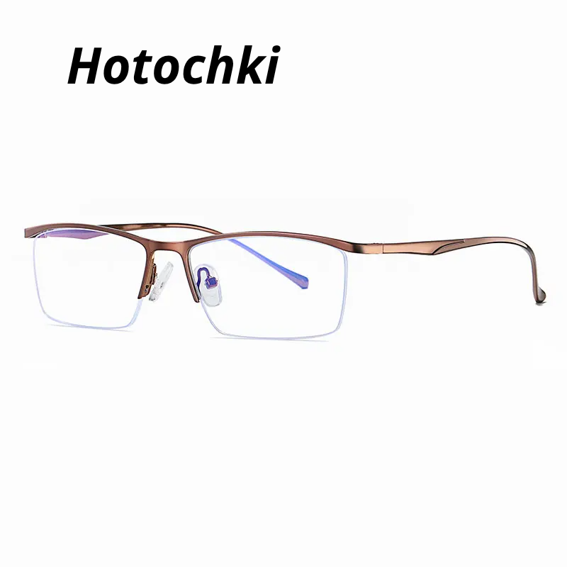 Hotochki Women's Semi Rim Square Brow Line Alloy Eyeglasses 591063