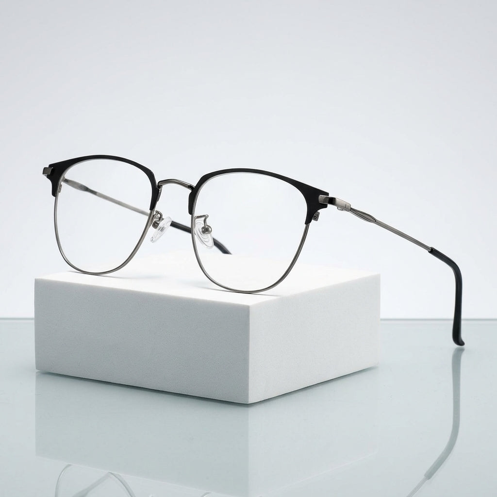 Chashma Ottica Unisex Full Rim Square Round Alloy Eyeglasses 3389