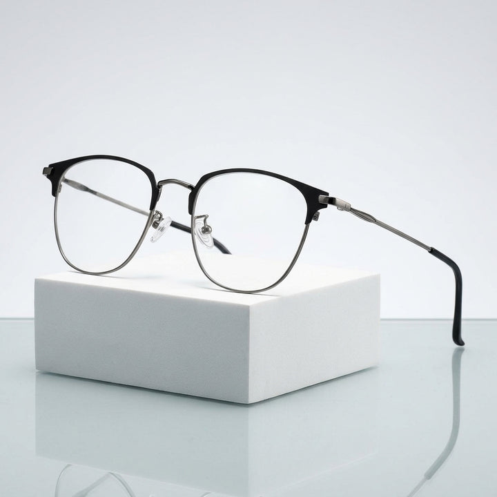 Chashma Ottica Unisex Full Rim Square Round Alloy Eyeglasses 3389