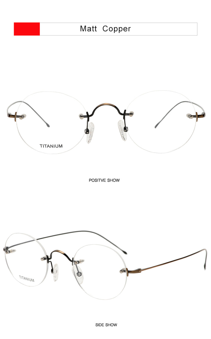 Krasivyy Womens Rimless Round Titanium Eyeglasses Kr8635 — view 7 | Krasivyy at FuzWeb