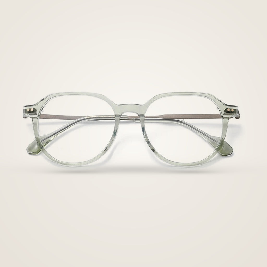 Aror Men's Full Rim Oval Acetate Titanium Eyeglasses JMM98RX — view 1 | Aror at FuzWeb