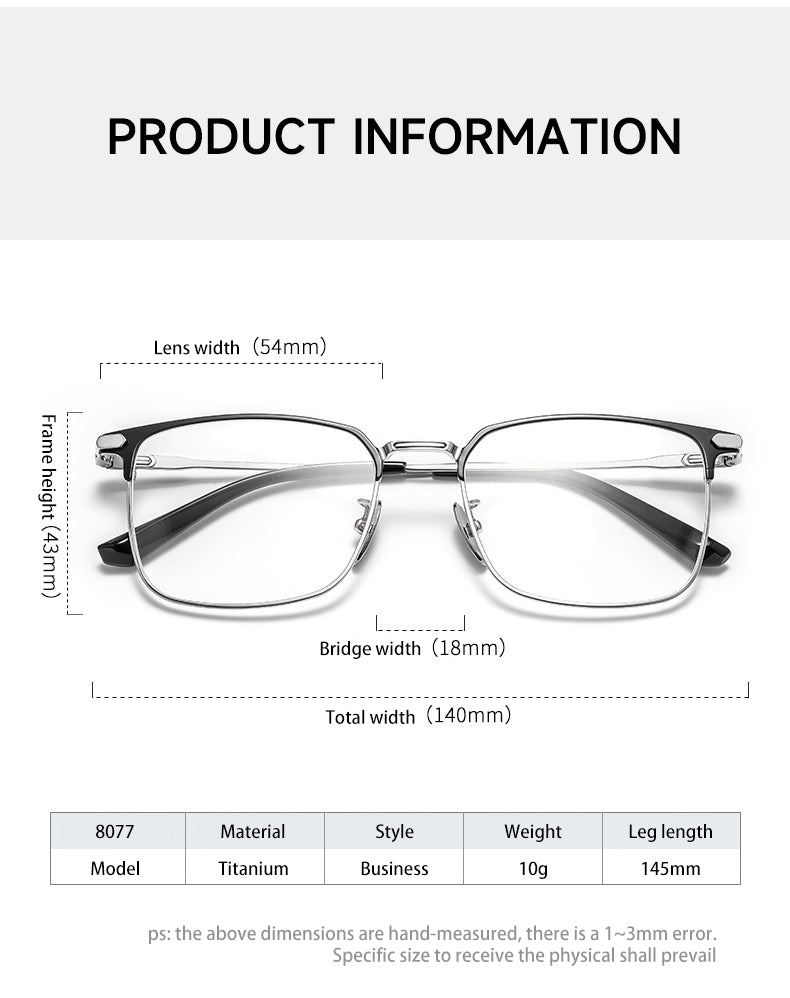 Vicky Unisex Full Rim Square Titanium Reading Glasses 80072.