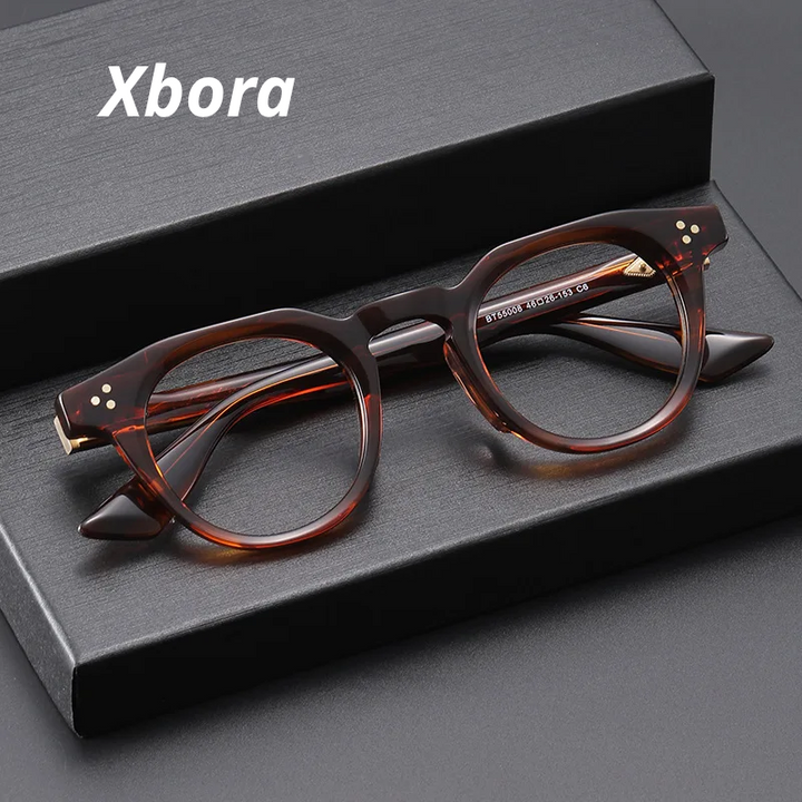 Xbora Unisex Full Rim Oval Brow Line Thick Acetate Eyeglasses 655008