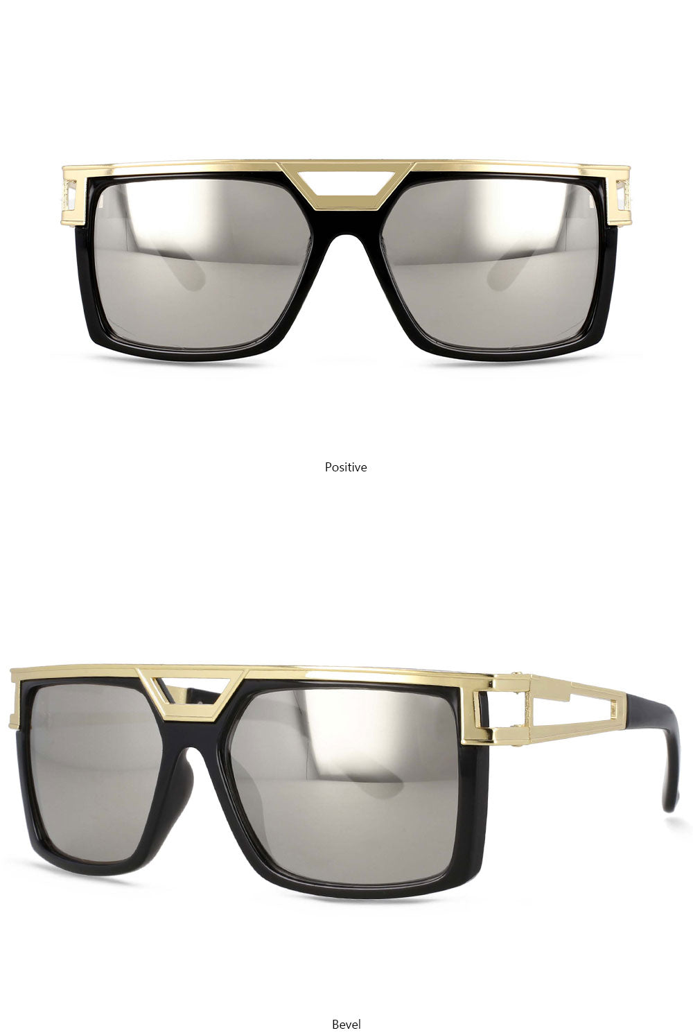 CCspace Mens Full Rim Large Rectangular Double Bridge Acetate Frame Sunglasses 54598 — view 10 | CCspace Sunglasses at FuzWeb