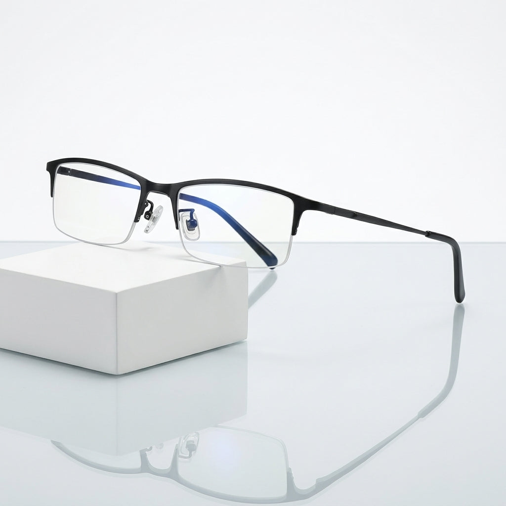 Chashma Ottica Men's Semi Rim Rectangle Eyeglasses