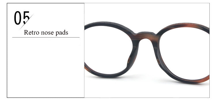 Hdcrafter Unisex Full Rim Round Oval Wood Metal Frame Eyeglasses 4237.