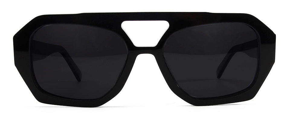 Esnbie Unisex Full Rim Square Double Bridge Acetate Sunglasses 230381.