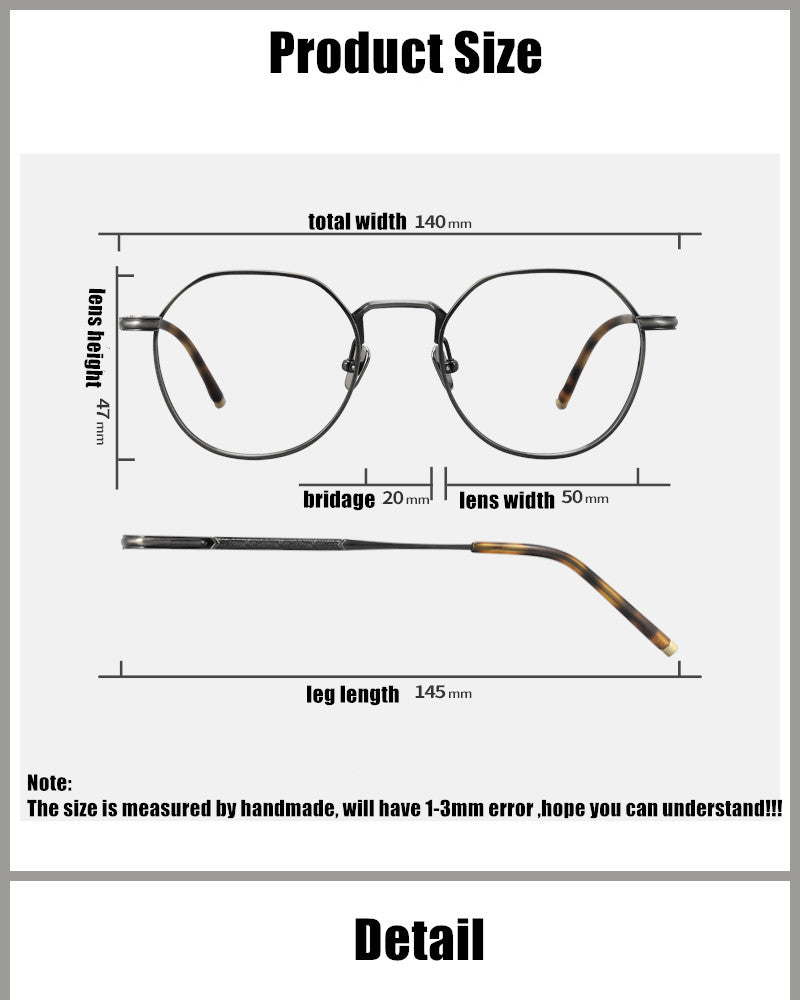 Aimee Unisex Full Rim Flat Top Round Titanium Eyeglasses 50140 — view 1 | Aimee at FuzWeb