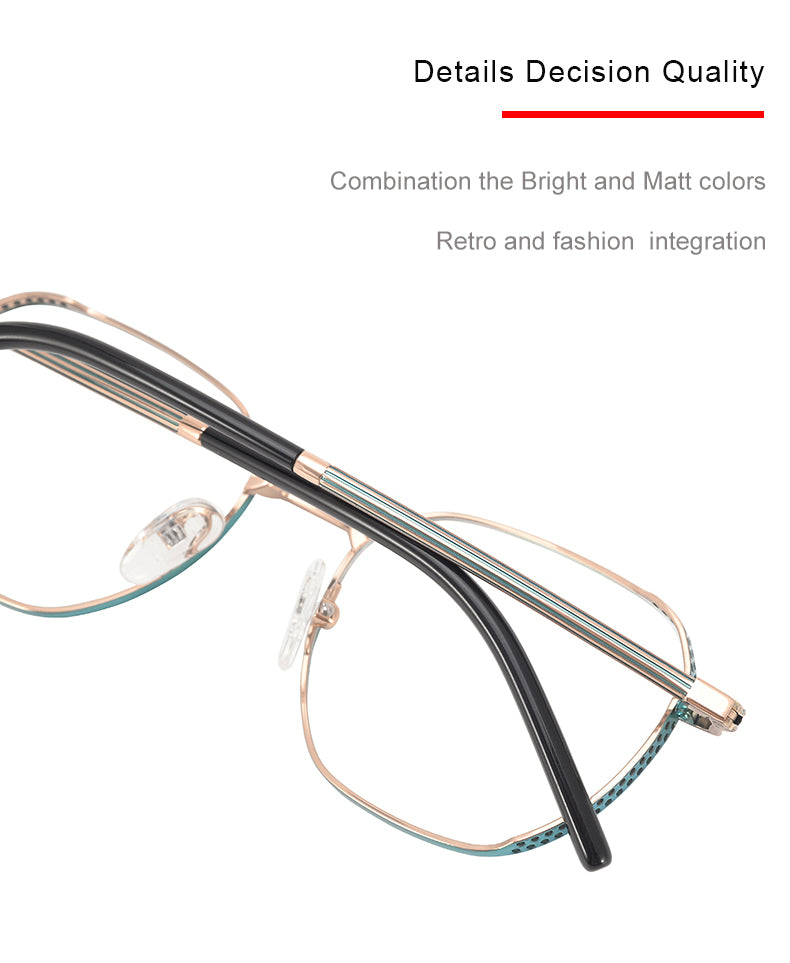 Krasivyy Womens Full Rim Flat Top Square Titanium Eyeglasses 16023 — view 3 | Krasivyy at FuzWeb