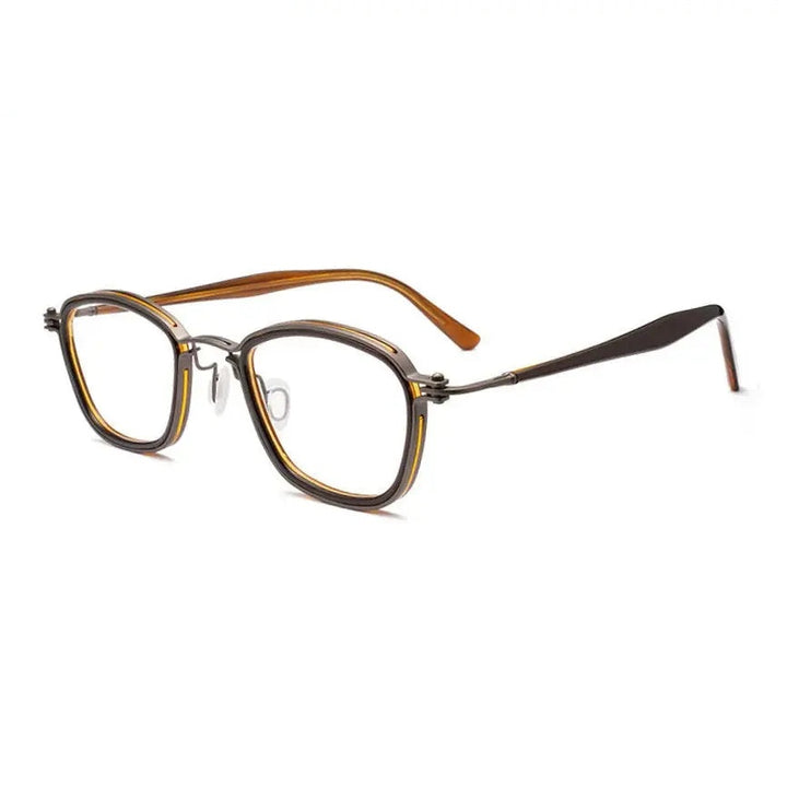Chashma Ottica Unisex Full Rim Square Acetate Titanium Eyeglasses 795861