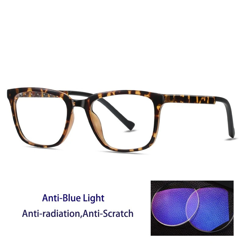 Kocolior Unisex Full Rim Square Acetate Alloy Reading Glasses 70017.