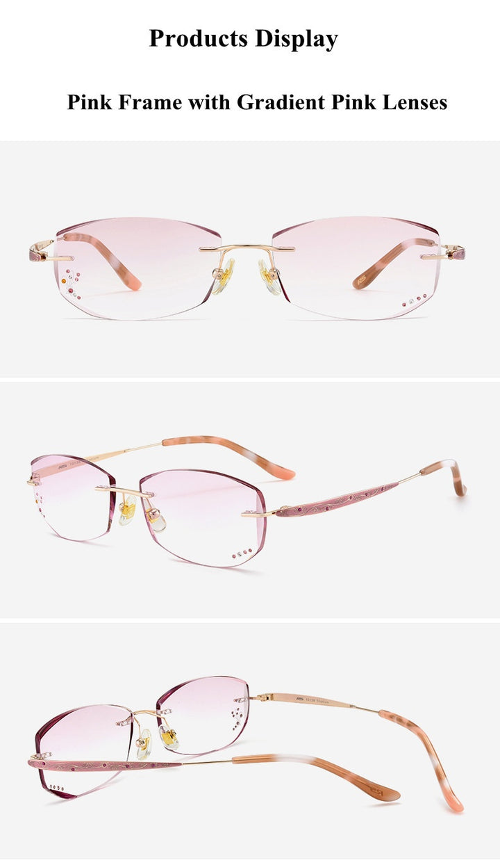 Chashma Womens Rimless Rectangle Eyeglasses 10139 — view 9 | Chashma at FuzWeb