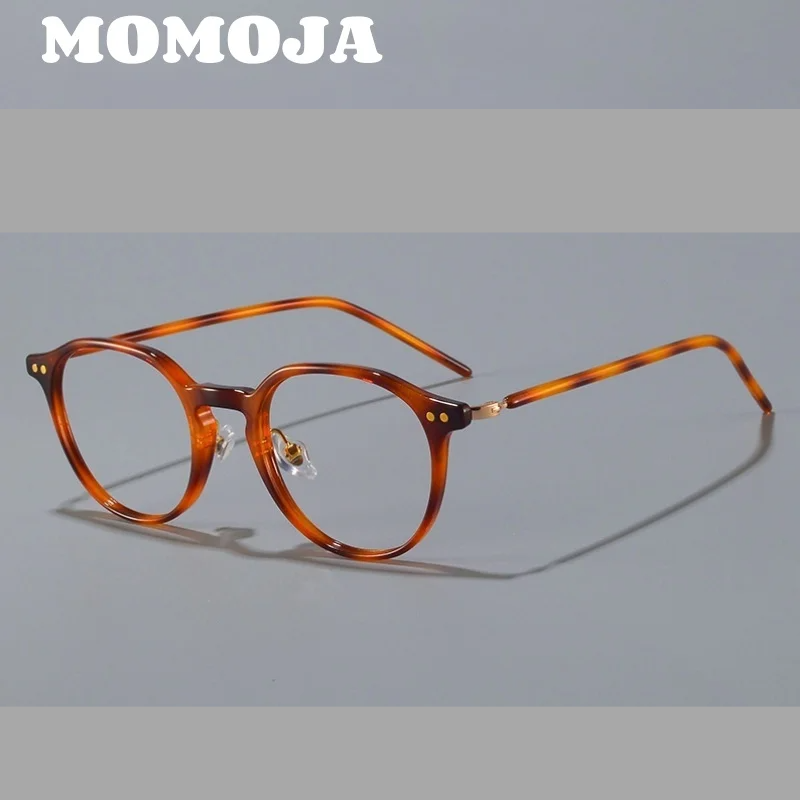 Momoja Women's Full Rim Oval Round Acetate Steel Eyeglasses 72272