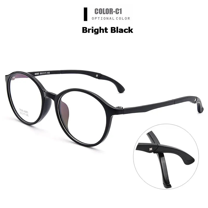 Gmei Unisex Eyeglasses Ultra-Light Tr90 Plastic Round M6065.