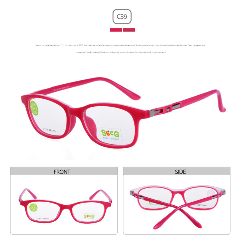 Secg Unisex Youths Full Rim Square Tr 90 Silicone Eyeglasses 8005 — view 9 | Secg at FuzWeb