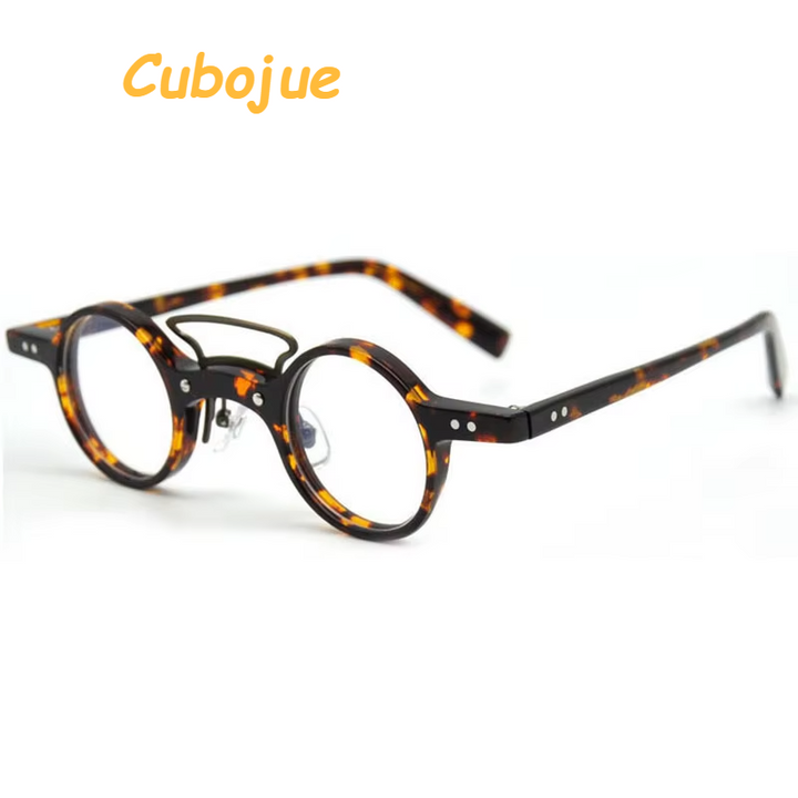 Cubojue Unisex Full Rim Round Double Bridge Acetate Reading Glasses 98003 Reading Glasses Cubojue