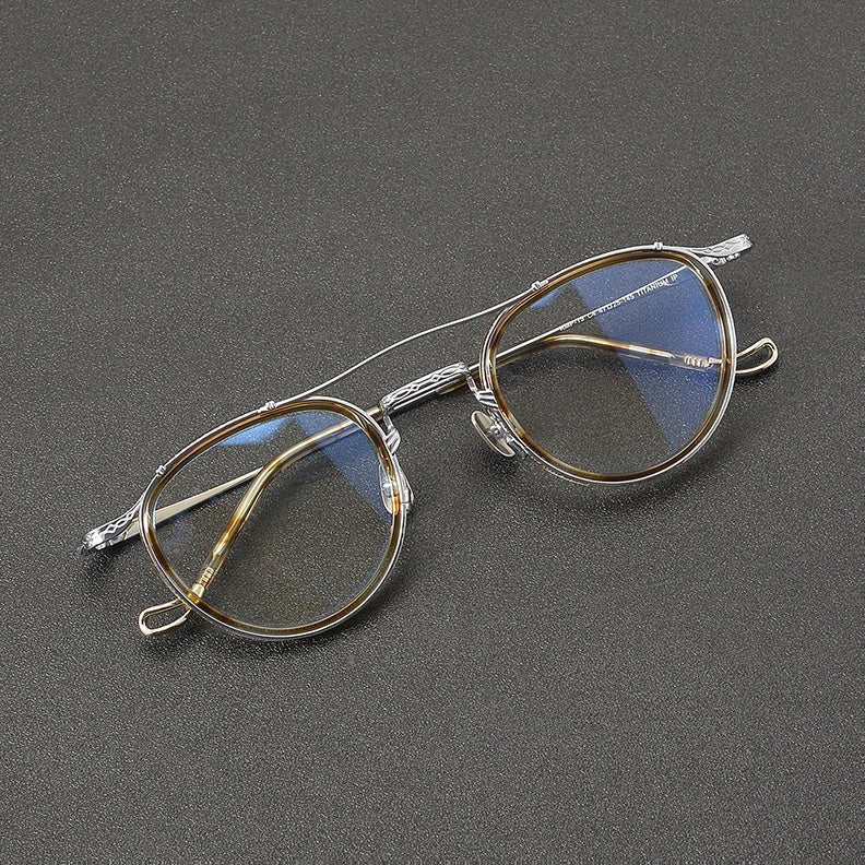 Chashma Unisex Full Rim Oval Double Bridge Acetate Titanium Eyeglasses 881715 — view 1 | Chashma at FuzWeb