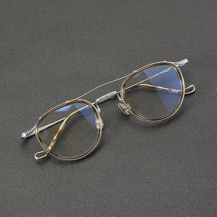 Chashma Unisex Full Rim Oval Double Bridge Acetate Titanium Eyeglasses 881715 — view 1 | Chashma at FuzWeb