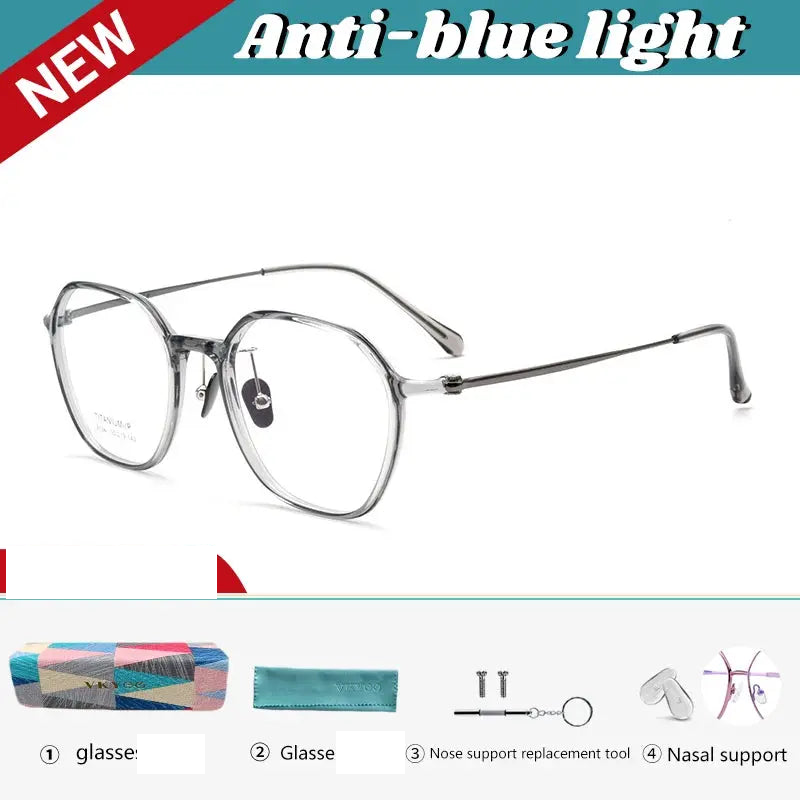 Vicky Unisex Full Rim Polygon Tr 90 Titanium Reading Glasses 91063.