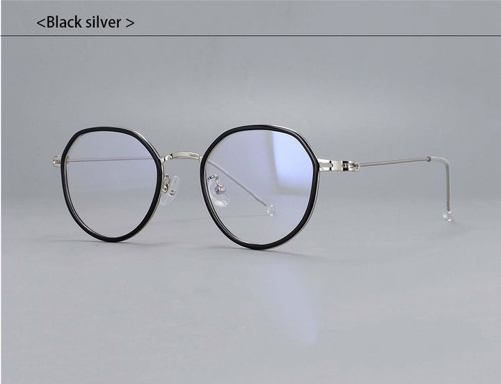 CCspace Unisex Full Rim Irregular Round Tr 90 Titanium Eyeglasses 53262.