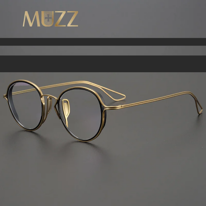 Muzz Unisex Full Rim Oval Round Titanium Acetate Eyeglasses 377100