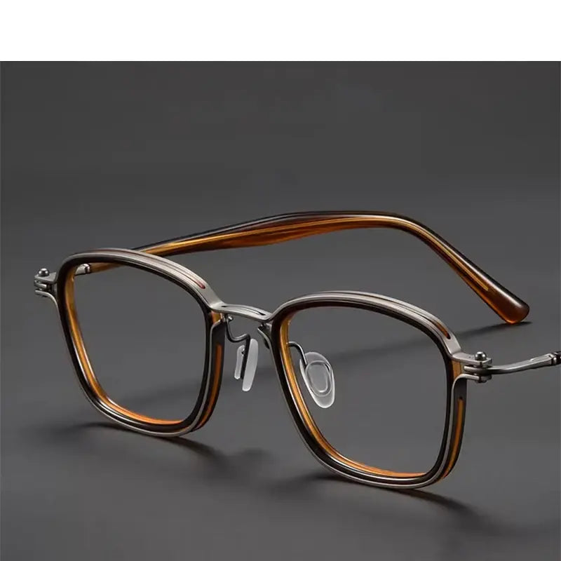 Hdcrafter Mens Full Rim Square Acetate Titanium Frames 586100 — view 1 | Hdcrafter Eyeglasses at FuzWeb