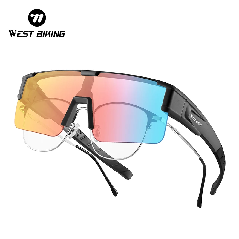 West Biking Unisex Semi Rim Square Over Frame Sunglasses 307031