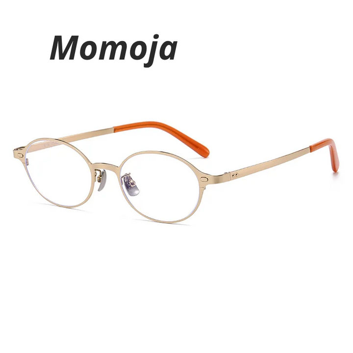 Momoja Unisex Full Rim Oval Round Titanium Alloy Eyeglasses 272477