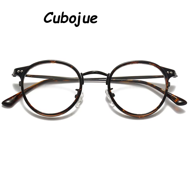 Cubojue Women's Full Rim Oval Tr 90 Titanium Alloy Reading Glasses 71300 Reading Glasses Cubojue