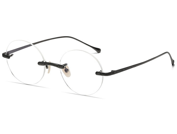 Chashma Womens Rimless Round Titanium Eyeglasses 885933 — view 1 | Chashma at FuzWeb