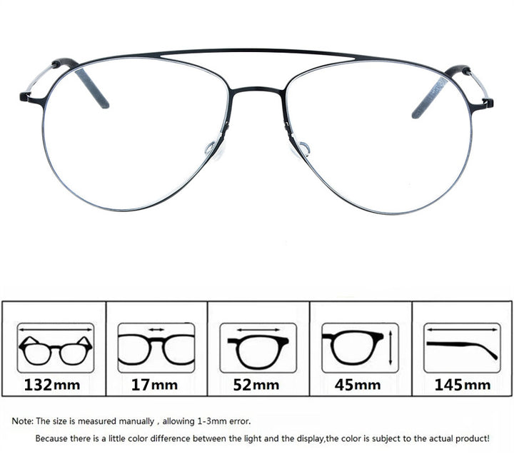 Aimee Womens Full Rim Oval Double Bridge Titanium Eyeglasses 550711 — view 2 | Aimee at FuzWeb