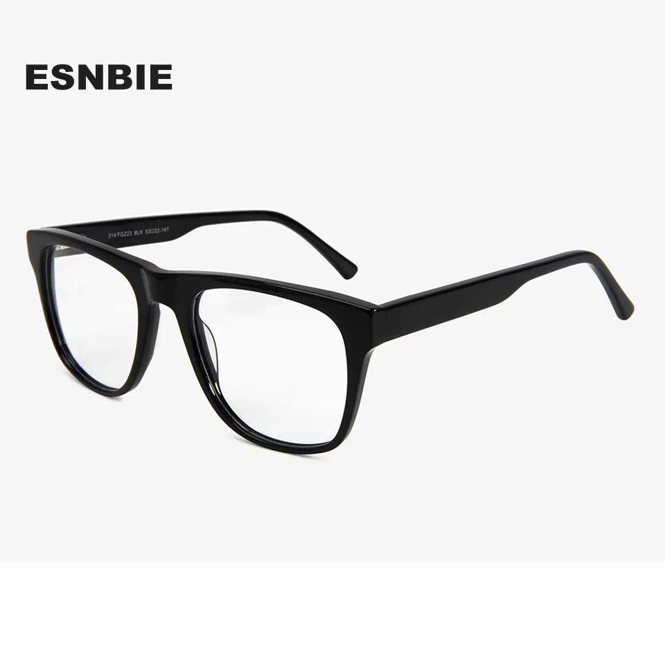Esnbie Unisex Full Rim Square Acetate Eyeglasses 31423