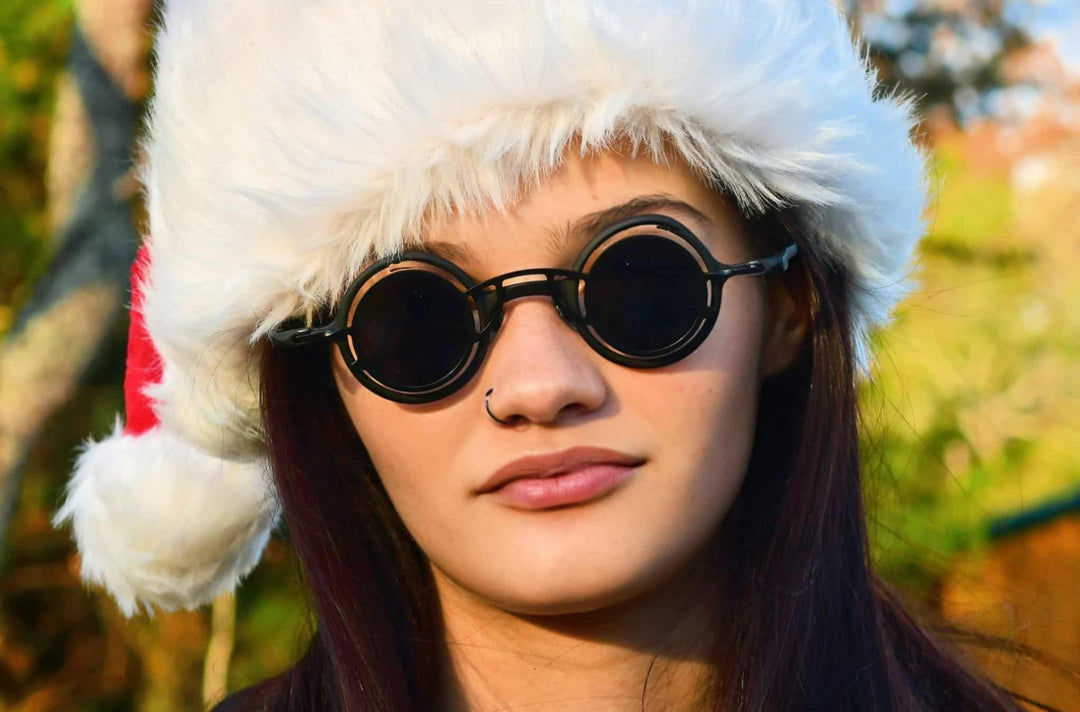 Black Mask Unisex Full Rim Round Titanium Eyeglasses Clip On Sunglasses 495976