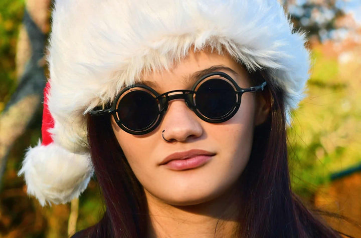 Black Mask Unisex Full Rim Round Titanium Eyeglasses Clip On Sunglasses 495976