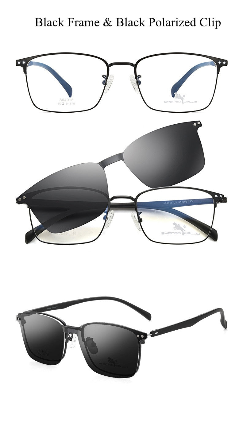 Chashma Ottica Womens Full Rim Square Alloy Eyeglasses Clip On Sunglasses 94015 — view 2 | Chashma Ottica at FuzWeb