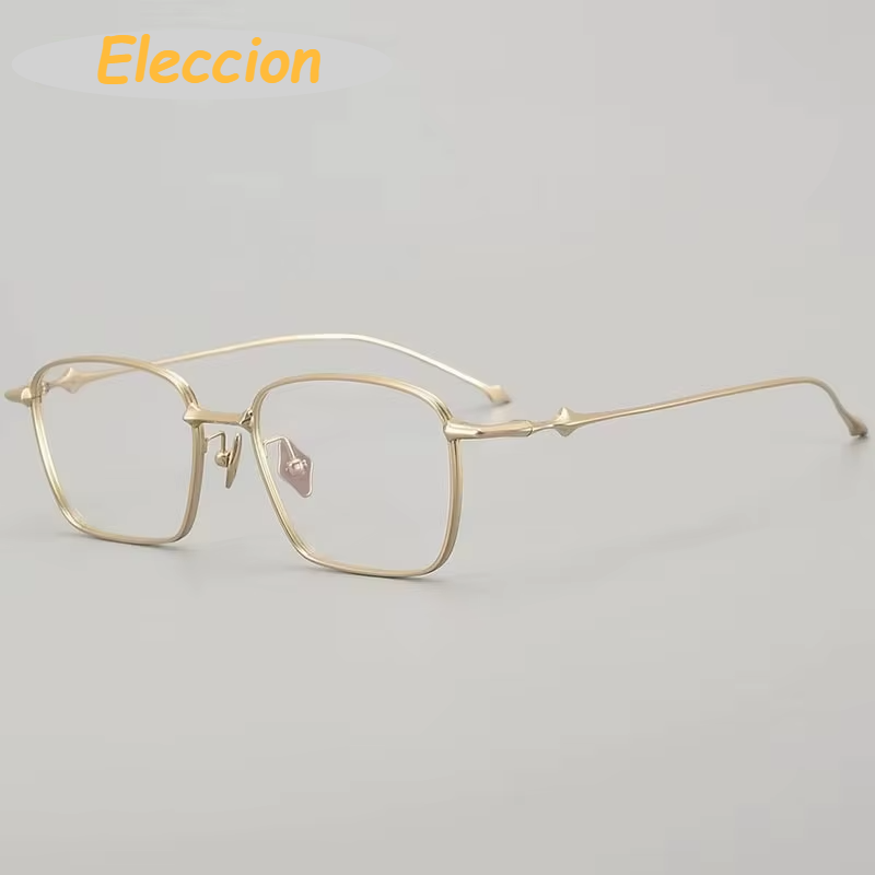 Eleccion Unisex Full Rim Polygon Square Titanium Eyeglasses 14553